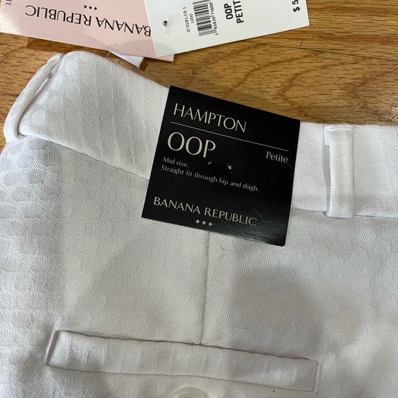 New Banana Republic White Hampton Pants 00P - Picture 3 of 3